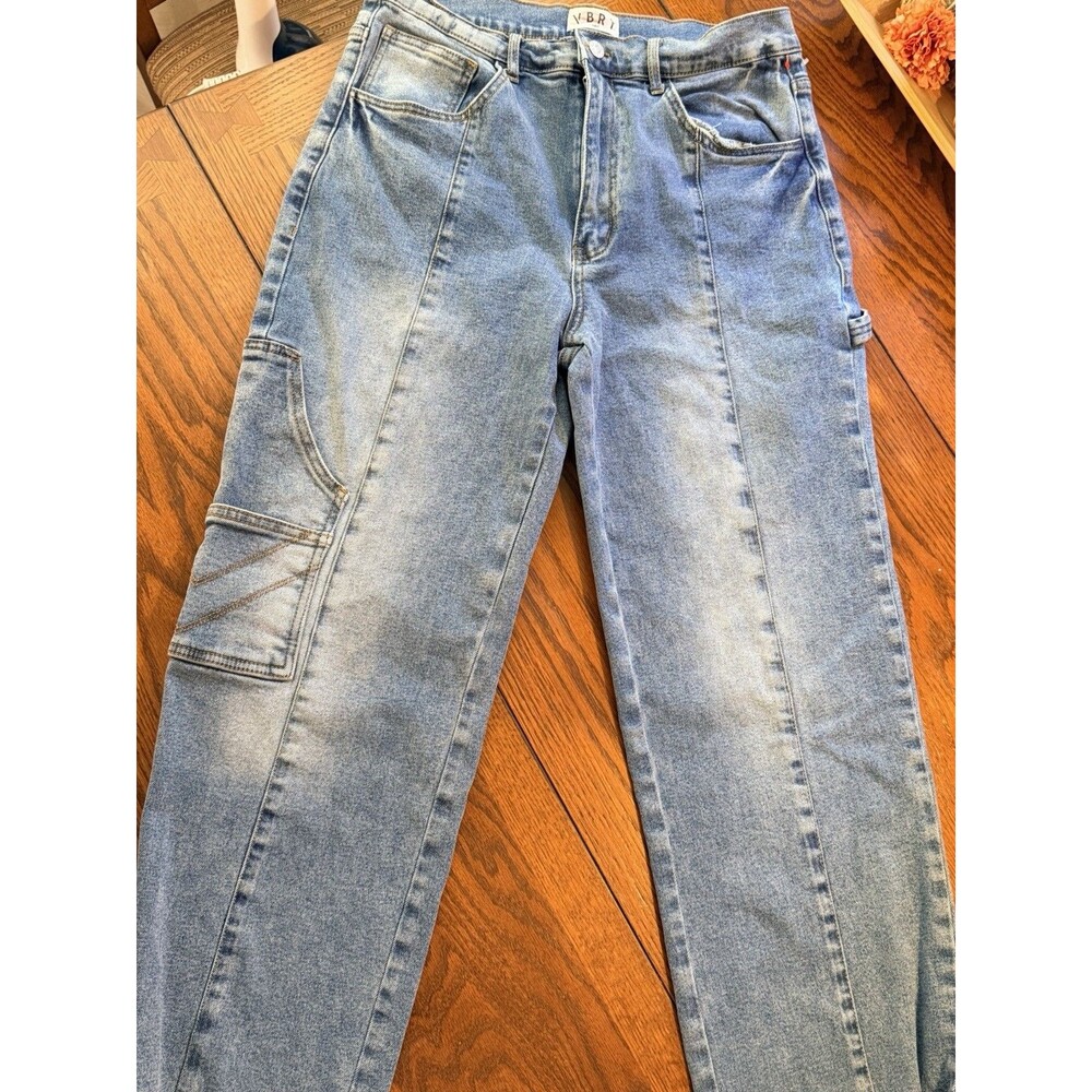KBRT Wide Leg Jeans  Size 15 Baggy With Buckle In Ankle